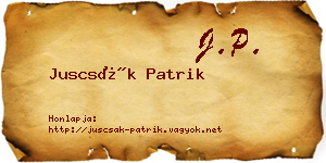 Juscsák Patrik névjegykártya